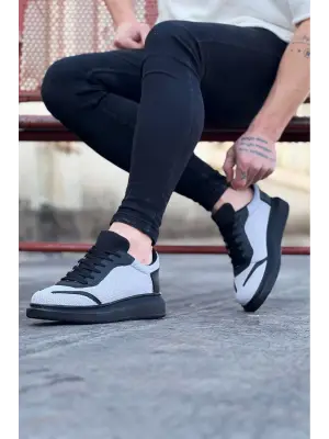 Omarı Gri Siyah Triko Erkek Casual Ayakkabı