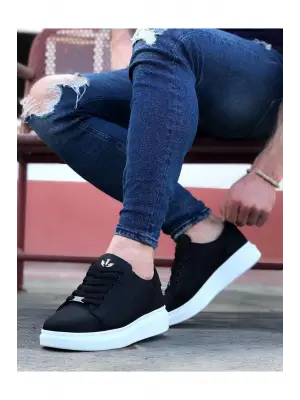 Omarı Yüksek Tabanlı Siyah Casual Erkek Ayakkabı