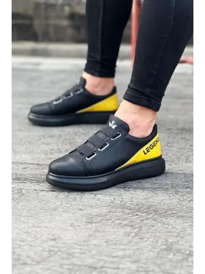Omarı Legend Kömür Sarı Kalın Taban Casual Ayakkabı