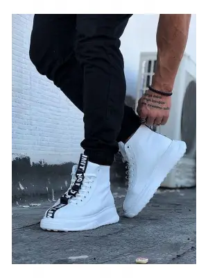 Omarı Beyaz Erkek Yarım Bilek Bot Elegan Stil