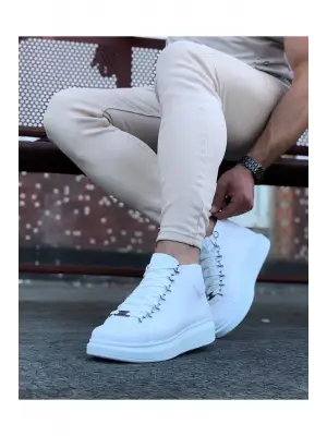 Omarı Yarım Bilek Bot Beyaz Bağcıklı Sneakers Modelleri