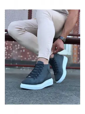 Tarz Gri Bağcıklı Sneakers Boot