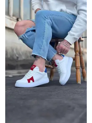 Omarı Beyaz Kırmızı Erkek Casual Ayakkabı