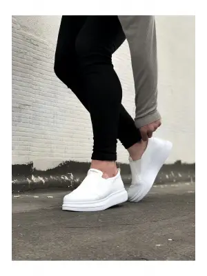 Omarı Çok Şık ve Rahat Beyaz Düz Erkek Ayakkabı