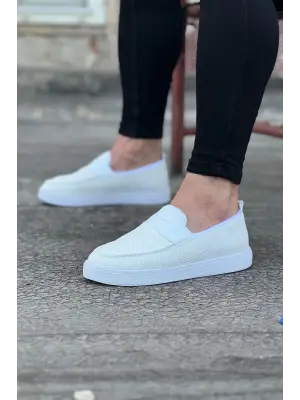Omarı Beyaz Triko Erkek Casual Babet Ayakkabı