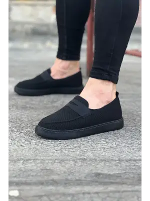 Omarı Kömür Rengi Triko Babet Erkek Casual Ayakkabı