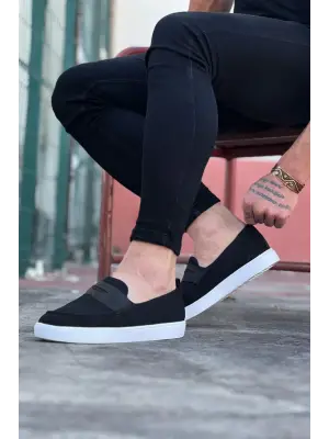 Omarı Siyah Triko Babet Erkek Casual Ayakkabı