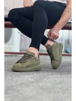 Modern Haki Süet Erkek Ayakkabı