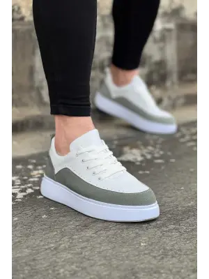 Omarı Ortopedik Tabanlı Beyaz Gri Erkek Casual Ayakkabı