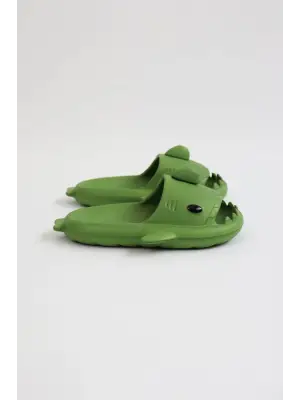 Omarı Tam Ortopedik Haki Unisex Shark Slides Terlik