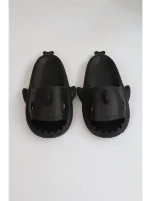 Omarı Siyah Unisex Tam Ortopedik Köpekbalığı Terliği