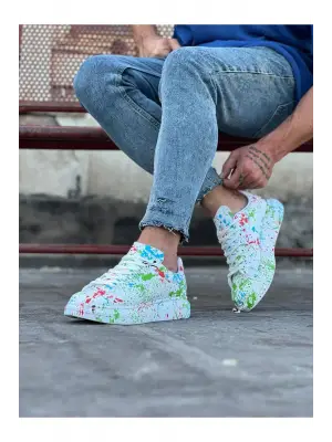 Modern Yeşil Boyalı Erkek Ayakkabı