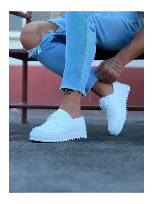 Modern Beyaz Erkek Saraclı Ayakkabı