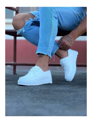 Omarı Beyaz Erkek Saraclı Casual Ayakkabı