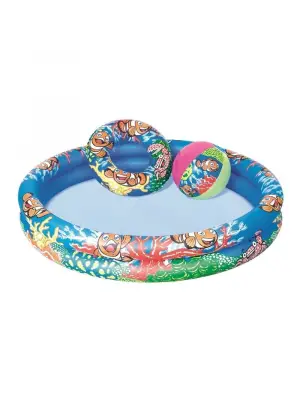 Omarı 2 Bölmeli Havuz Seti ve Plaj Oyunları Paketi