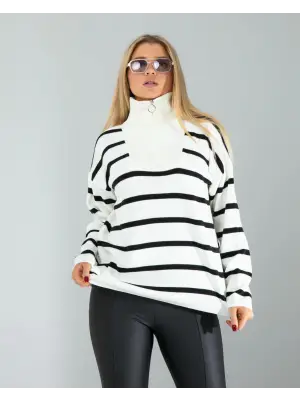 Çizgili Triko Kazak