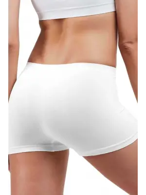 Omarı Dikişsiz Beyaz Kadın Boxer Şort