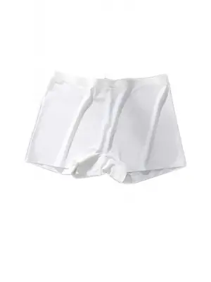 Omarı Dikişsiz Ve İz Yapmayan Kadın Mini Beyaz Boxer Şort