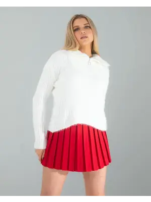 Omarı Fermuarlı Sakal Triko