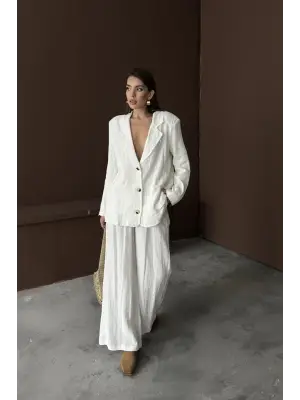 Beyaz Oversize Müslin Takım