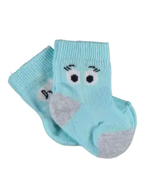 Omarı Organik Pamuk Erkek Çocuk Çorapları 2li Set - Mint renk seçeneği