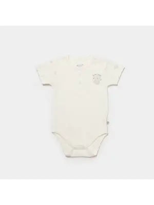 Bibaby Biorganic Koala Jungle Kısa Kol Bebek Body 56972 Gri