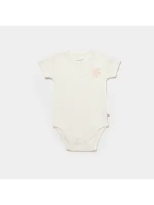 Bibaby Biorganic Koala Jungle Kısa Kol Bebek Body 56972 Pembe