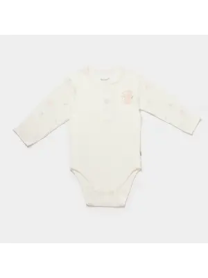 Bibaby Biorganic Koala Jungle Uzun Kol Bebek Body 56973 Pembe