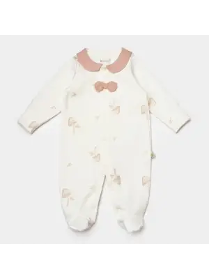 Omarı Organik Pamuk Bebek Tulumu Light Beige