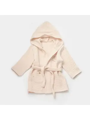 Omarı Yumuşak ve Sevimli Bej Bornoz