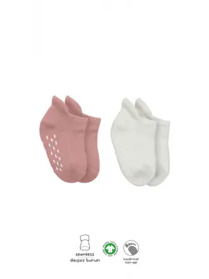 Bistyle 2li Altı Havlu Sneakers Kaymaz Çorap 20501 Ekru Pudra