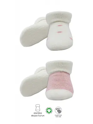 Bistyle 2li Havlu Soket Kaymaz Çorap 10504 Ekru Pudra