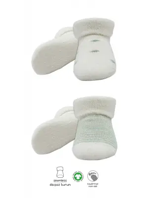 Bistyle 2li Havlu Soket Kaymaz Çorap 10504 Nil Ekru