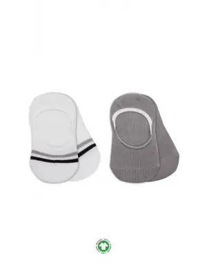 Bistyle 2li Penye Babet Silikon Çemberli Çorap 30102 Gri Beyaz