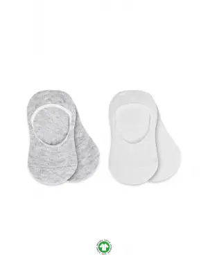 Bistyle 2li Penye Babet Silikonlu Basic Çorap 30104 Gri Beyaz