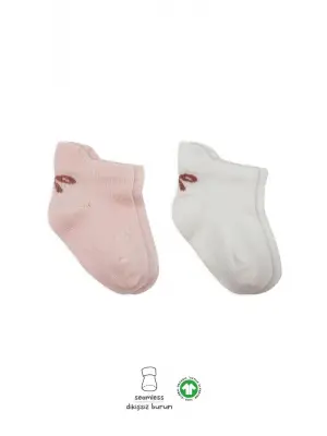 Omarı Sneakers Desenli Penye Çorap Seti Pembe Ekru