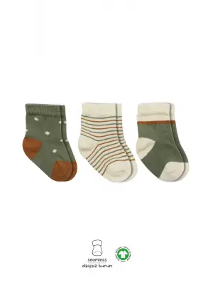 Omarı Renkli Penye Kız Çocuk Çorap Seti