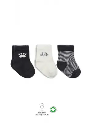 Omarı Yumuşak Penye Malzemeden 3Lü Çorap Seti