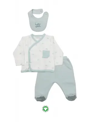 Bistyle 3lü Zıbın Takım Hello World 13105 Mint