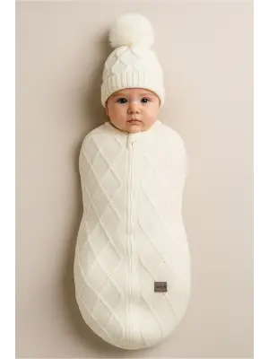 Bistyle Baby İn Swadding Triko Kundak 75108 Ekru