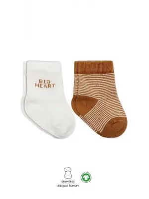 Omarı Üç Boyutlu Kalp Desenli Penye Soket Çorap Seti