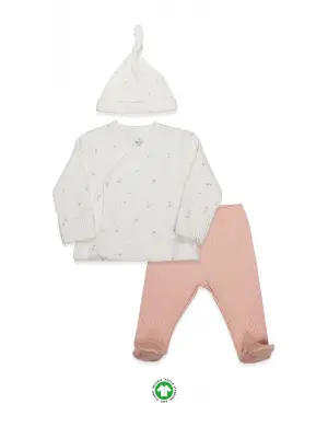 Bistyle Bloom White 3Lü Zıbın Takım 13112 Ekru Gül Kurusu