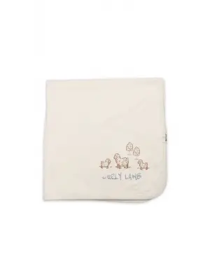 Bistyle Curly Lamb Penye Battaniye 70109 Bej Mavi Ekru