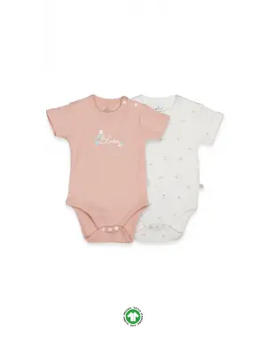 Bistyle Flying Bloom White Yarım Kol 2li Body 17118 Ekru Gül Kurusu