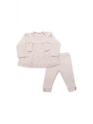 Bistyle Grow İn Love 2li Bebe Takım 14102 Pembe Ekru