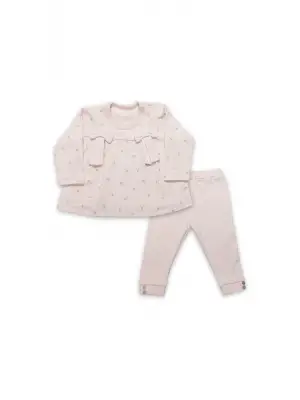 Bistyle Grow İn Love 2Li Bebe Takım 14102 Pembe Ekru