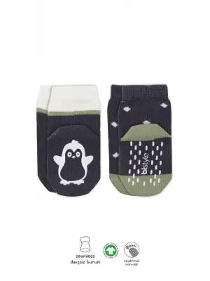 Omarı Hayvan Figürlü Kaymaz Erkek Soket Çorap Seti