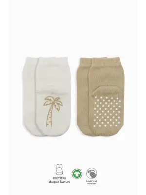 Omarı Renkli Meyve Desenli Kaymaz Çorap Seti