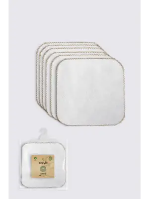 Bistyle Organik 28x28 6Lı Havlu Mendil 90105 Ekru