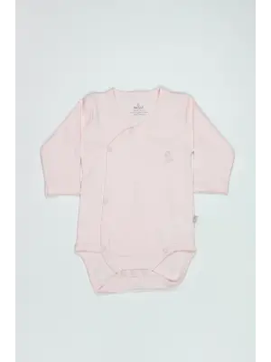 Bistyle Organik Natural Basic Style Kruvaze Uzun Kol Body Bs17102 Pembe